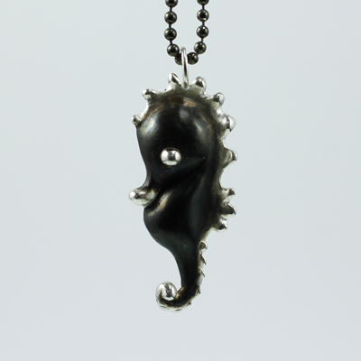 Schmuck von der Bey, Seepferdchen, 935 Silber, teilgeschwärzt