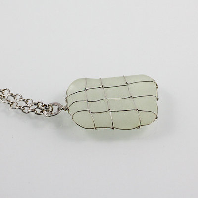 Schmuck von der Bey, Anhänger Meeresglas, 935 Silber, Glas